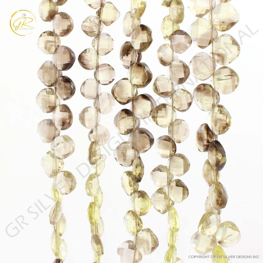 Bio Lemon Quartz Cushion Shape 6-7mm Handmade Beads