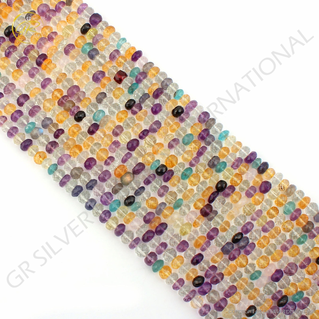 Natural Multi Quartz 7mm Round Gemstone Beads For Jewelry