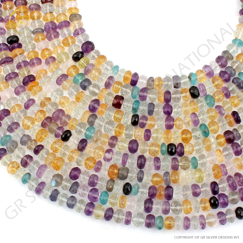 Natural Multi Quartz 7mm Round Gemstone Beads For Jewelry