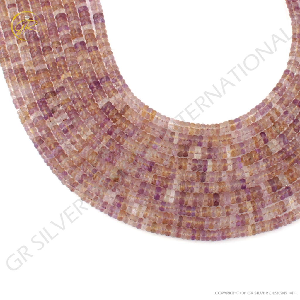 High Quality Multi Quartz Gemstone 5-6mm Tyre Shape Strand Beads