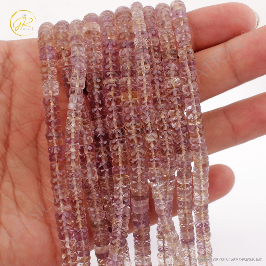 High Quality Multi Quartz Gemstone 5-6mm Tyre Shape Strand Beads