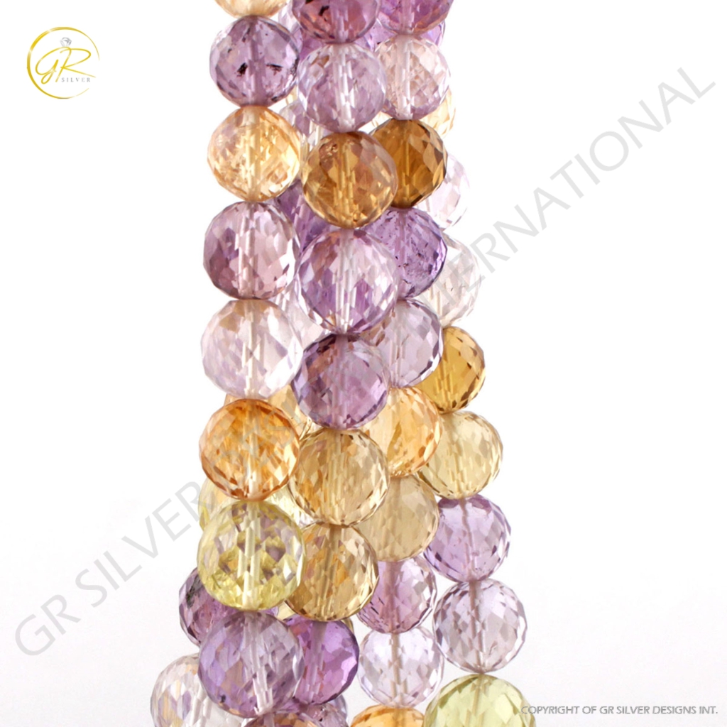 Multi Quartz Balls Shape Handmade 3 Strands Beads For Jewelry