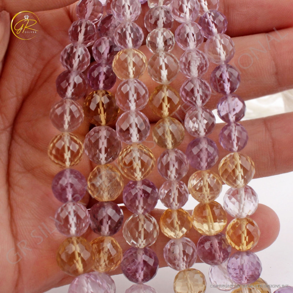 Multi Quartz Balls Shape Handmade 3 Strands Beads For Jewelry