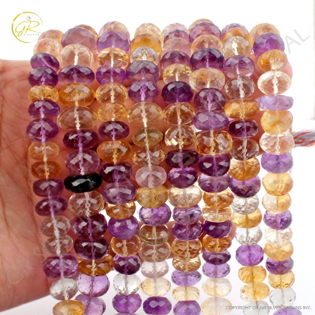 10-13mm Round Multi Quartz Handmade 8 Strands Beads 14 Inches