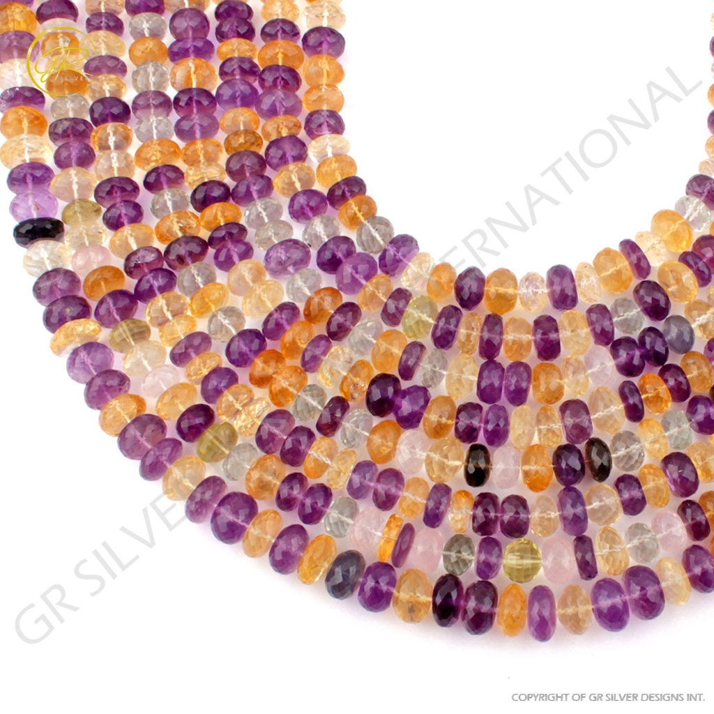 10-13mm Round Multi Quartz Handmade 8 Strands Beads 14 Inches