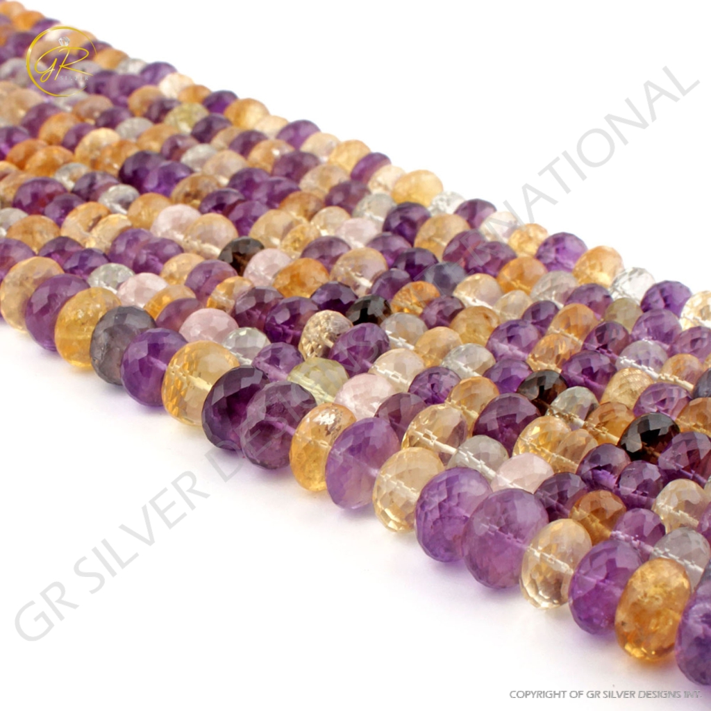 10-13mm Round Multi Quartz Handmade 8 Strands Beads 14 Inches