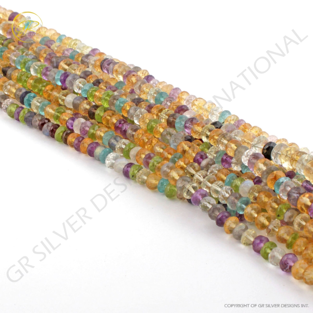 Top Quality Multi Quartz Round 6mm Faceted Gemstone Beads