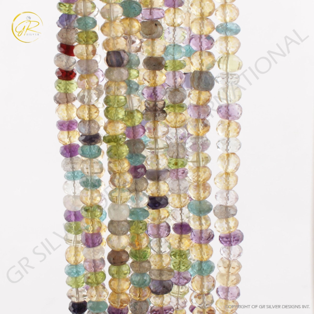 Top Quality Multi Quartz Round 6mm Faceted Gemstone Beads