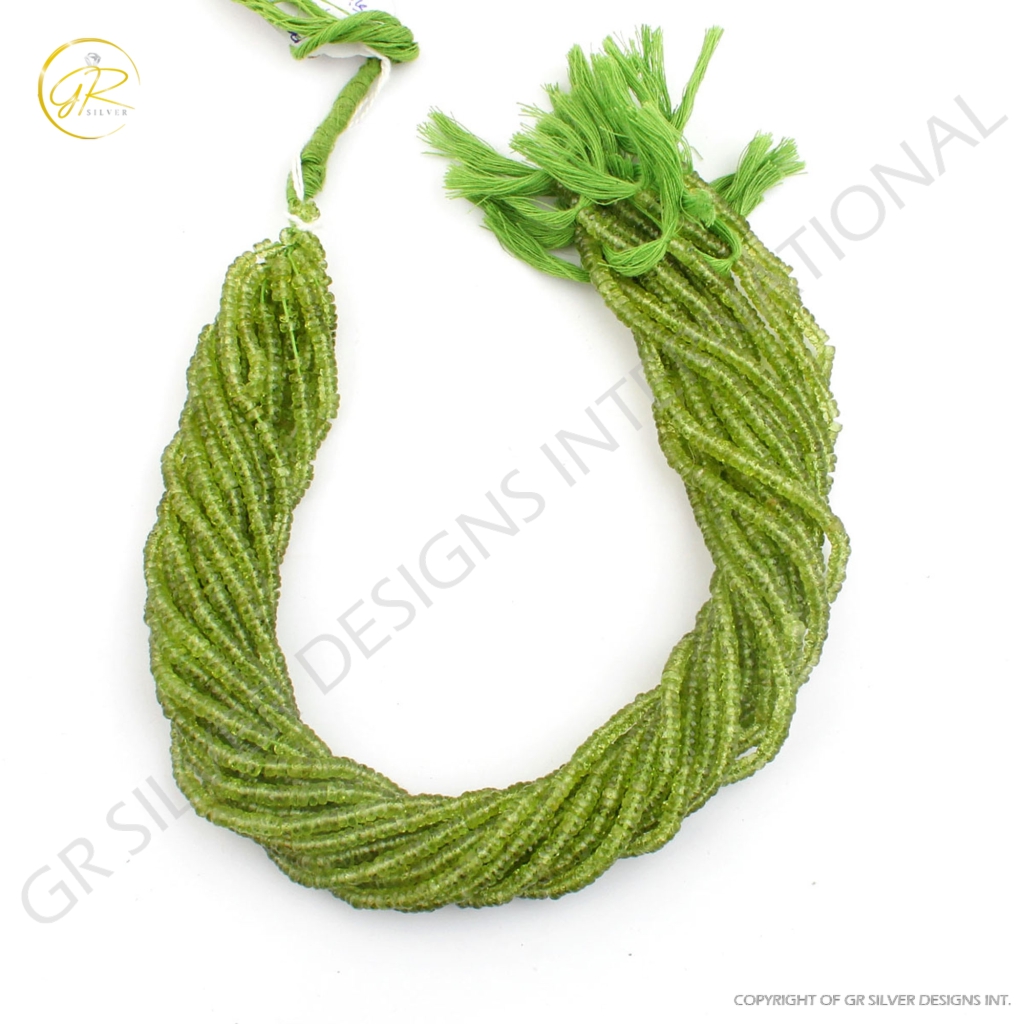 Wholesale Natural Peridot Tyre Shape Handmade Beads 17 Strands