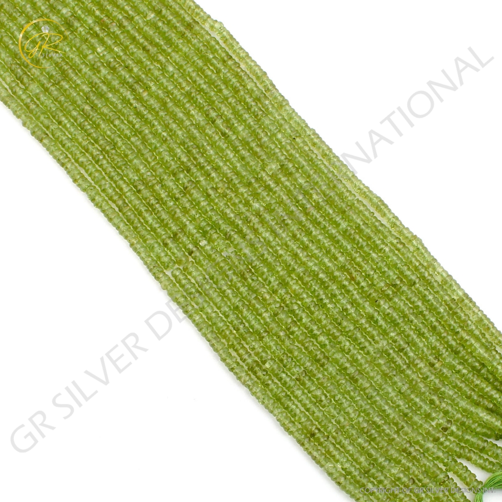 Wholesale Natural Peridot Tyre Shape Handmade Beads 17 Strands