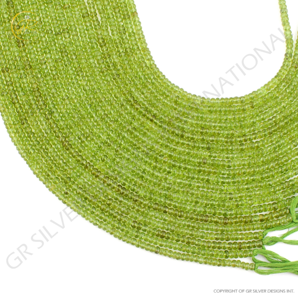 Natural Peridot Gemstone 5mm Round Faceted Beads