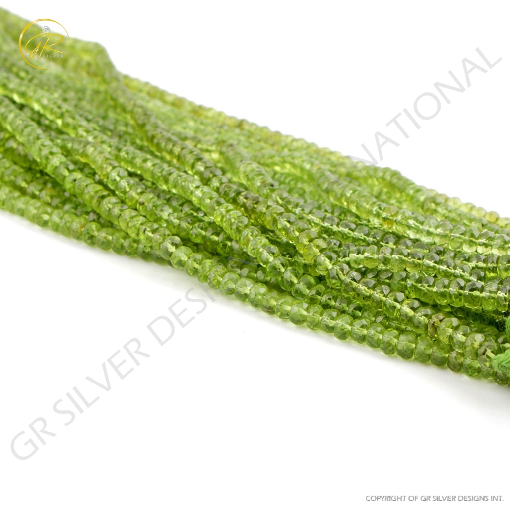 Natural Peridot Gemstone 5mm Round Faceted Beads