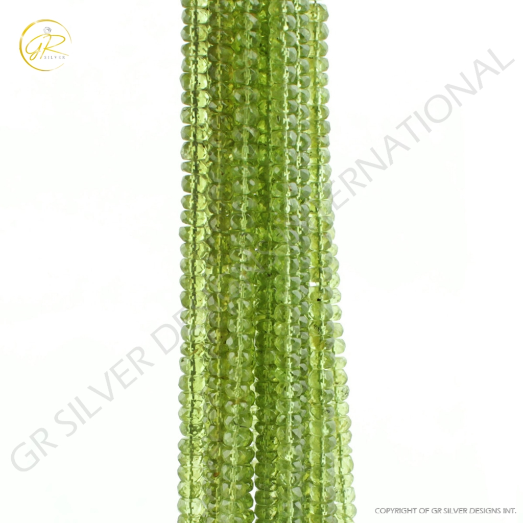 Natural Peridot Gemstone 5mm Round Faceted Beads