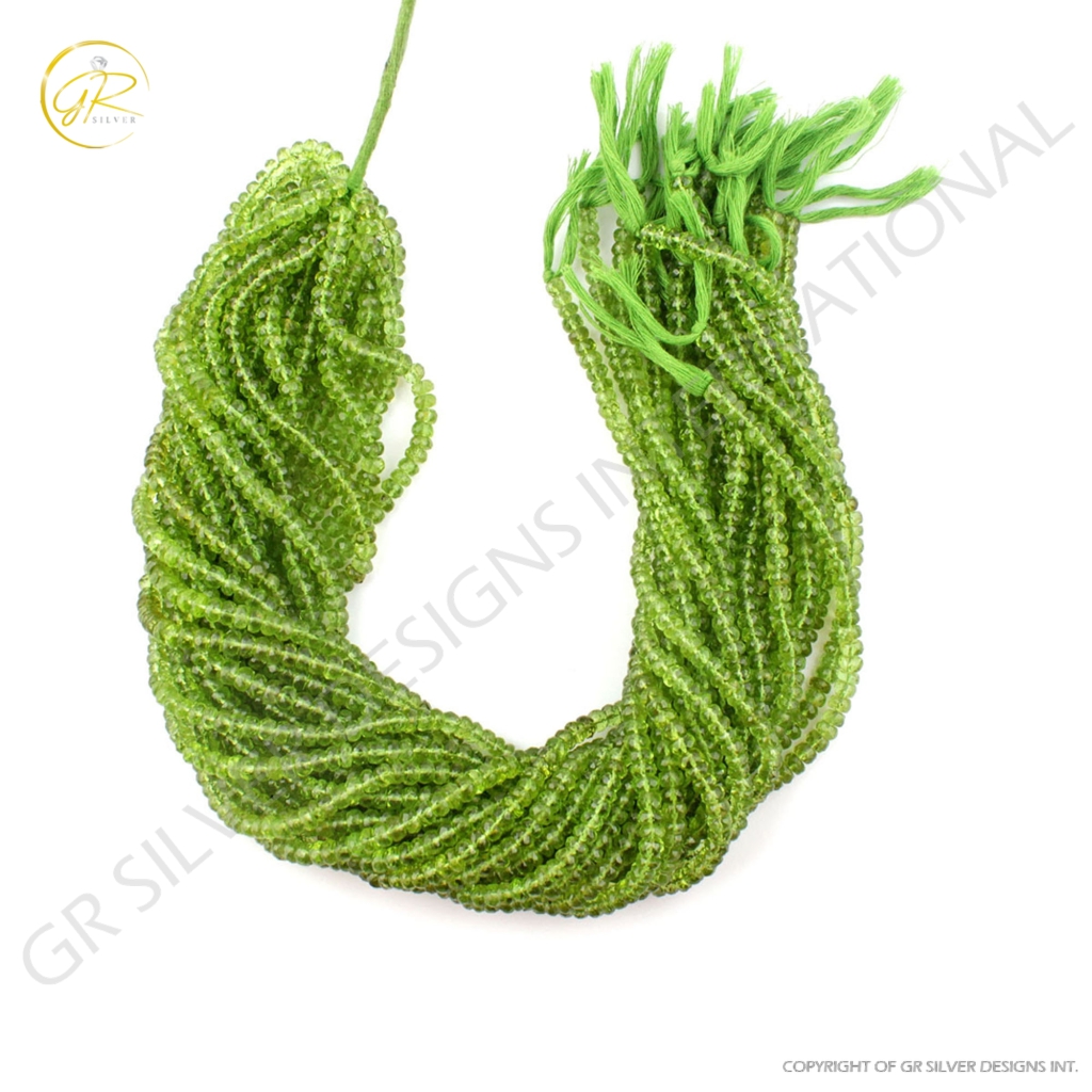 Natural Peridot 4mm Round Gemstone Beads For Jewelry Making