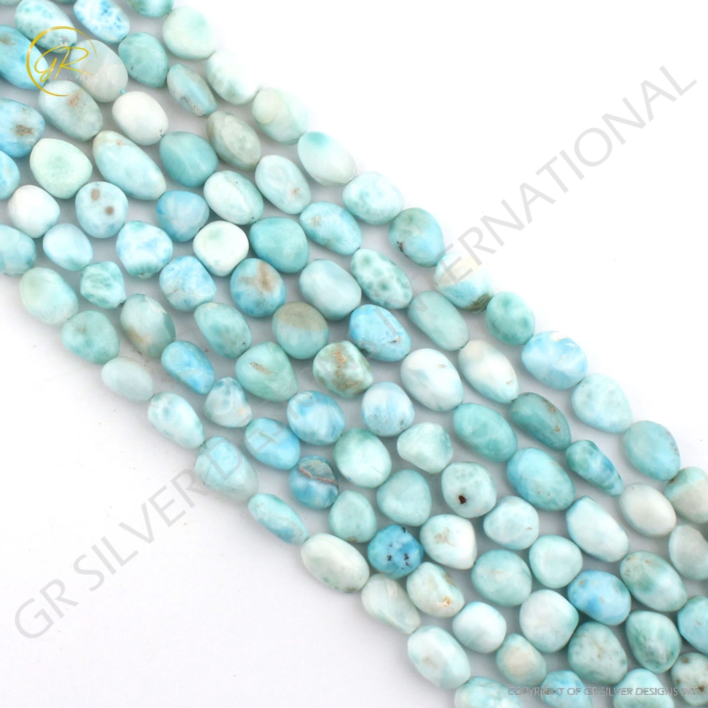 Natural Larimar Mix Tumble Gemstone Beads For Jewelry Making