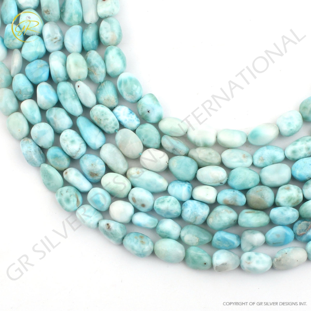 Natural Larimar Mix Tumble Gemstone Beads For Jewelry Making