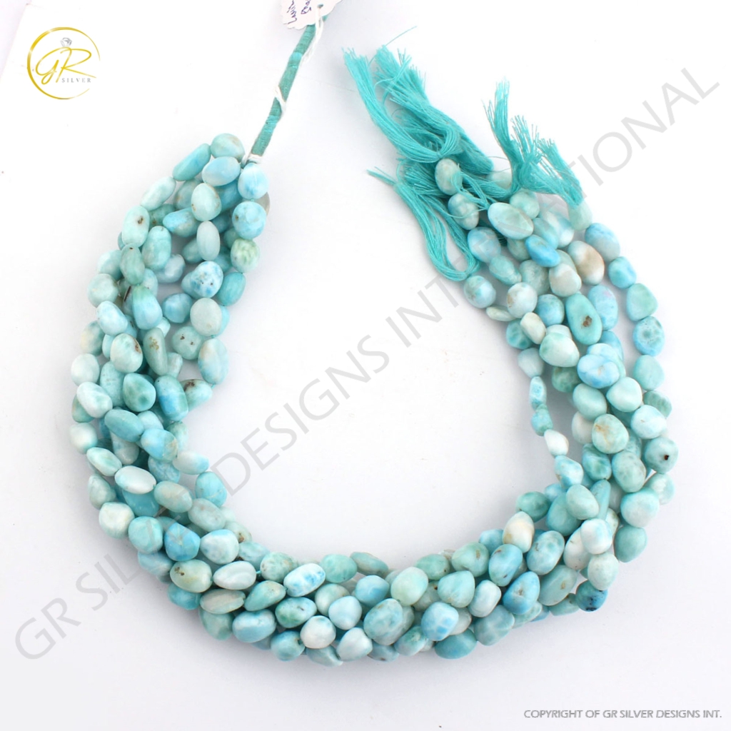 Natural Larimar Mix Tumble Gemstone Beads For Jewelry Making