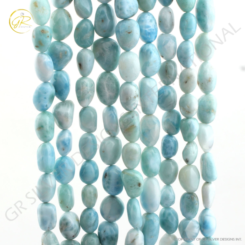 High Quality Larimar Handmade Tumble Gemstone Beads For Jewelry