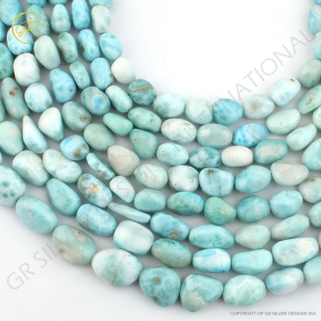 High Quality Larimar Handmade Tumble Gemstone Beads For Jewelry