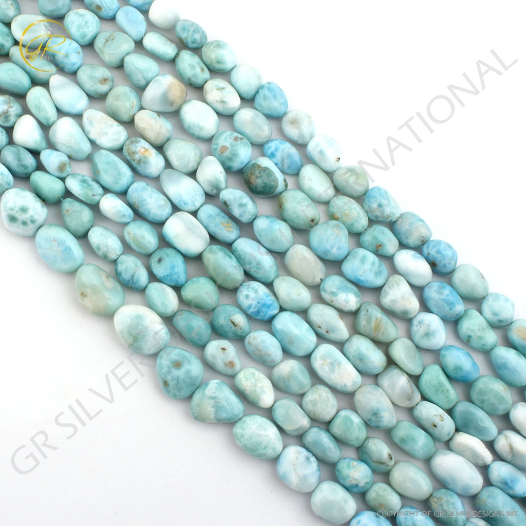 High Quality Larimar Handmade Tumble Gemstone Beads For Jewelry