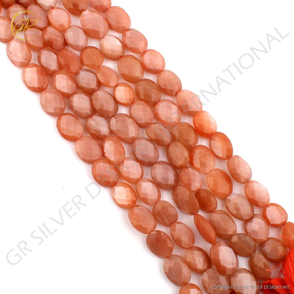 Wholesale Peach Moonstone Gemstone Handmade Strands Beads