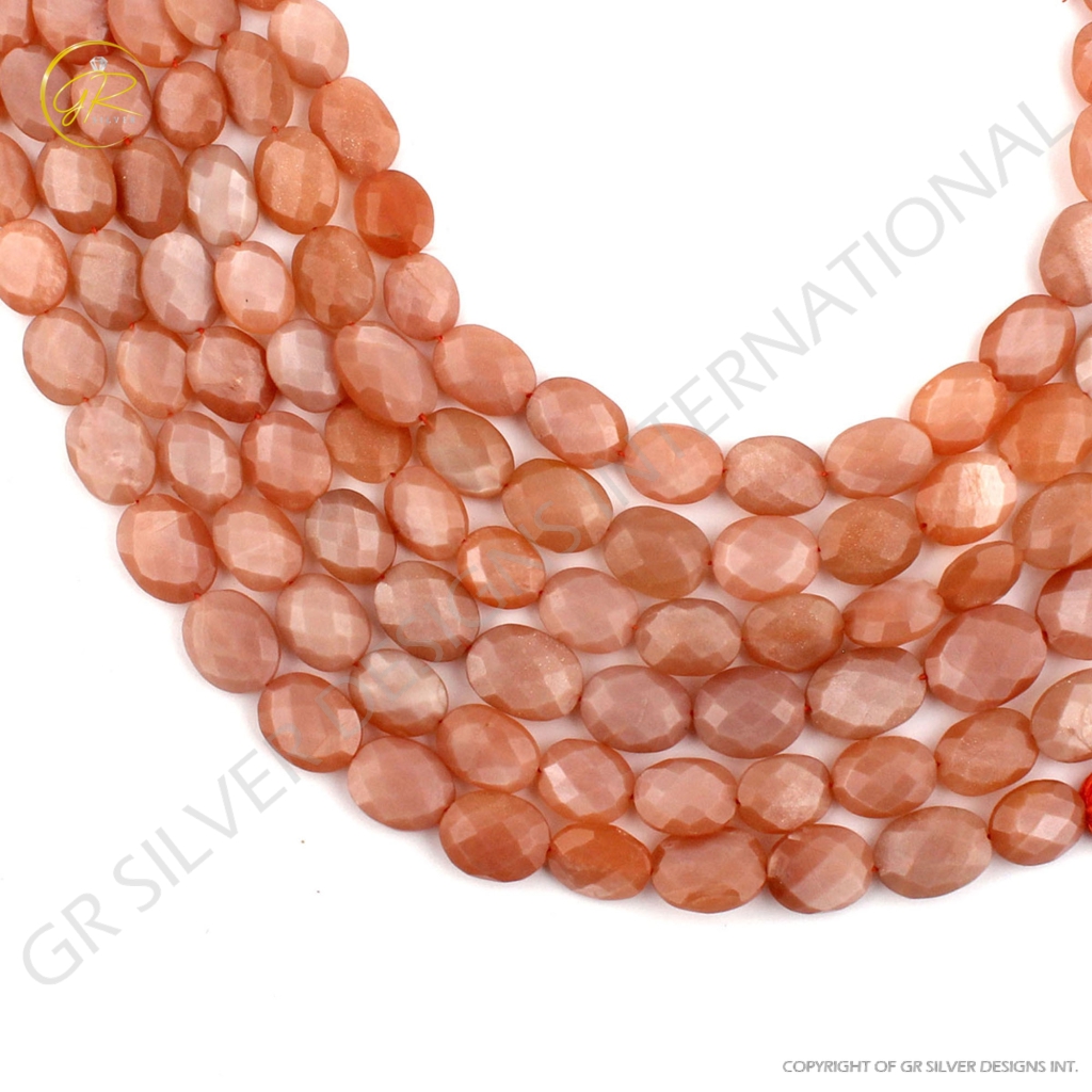 Wholesale Peach Moonstone Gemstone Handmade Strands Beads