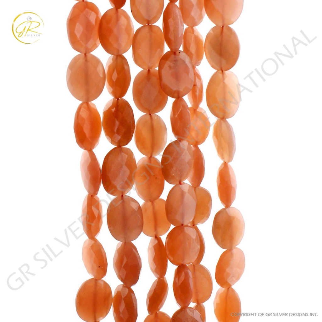 Wholesale Peach Moonstone Gemstone Handmade Strands Beads