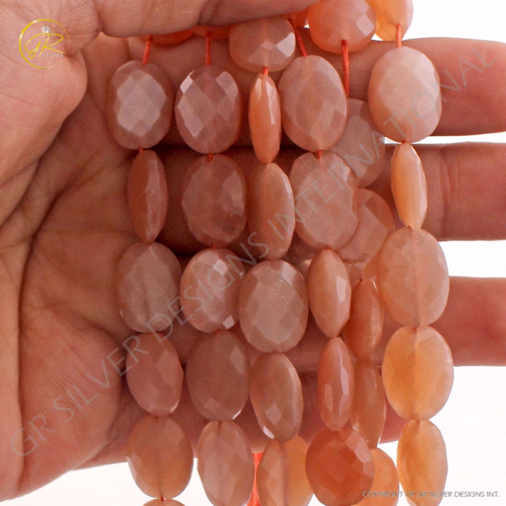 Wholesale Peach Moonstone Gemstone Handmade Strands Beads