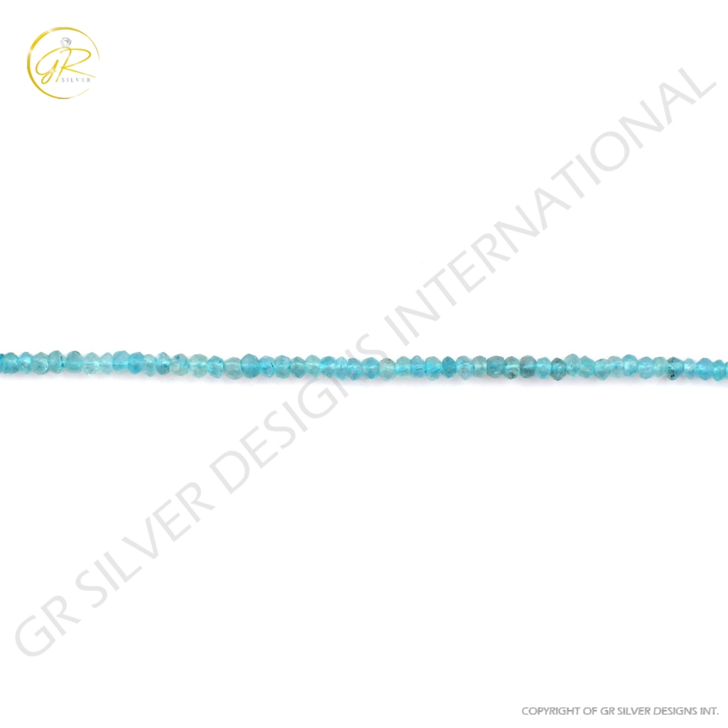 Natural Sky Apatite Faceted Round Gemstone Beads For Jewelry