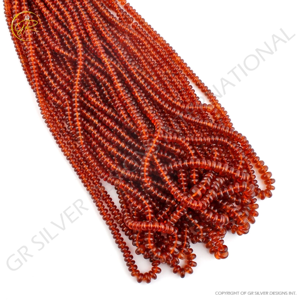 Hessonite Garnet Plain Round Beads For Jewelry Making