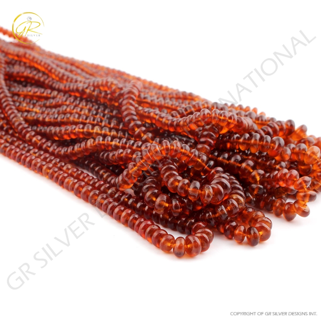 Hessonite Garnet Plain Round Beads For Jewelry Making