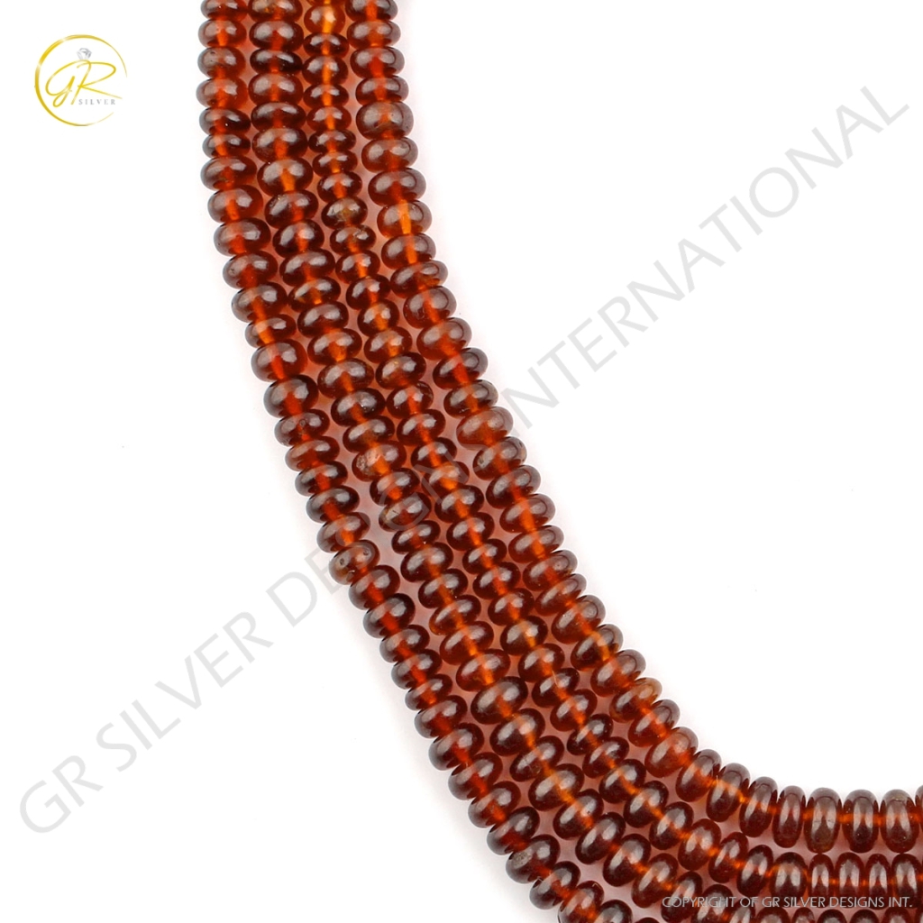 Hessonite Garnet Plain Round Beads For Jewelry Making