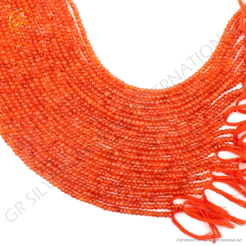 Round Carnelian Beads Strands For Jewelry Making