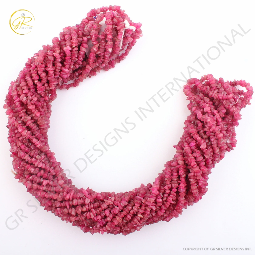 Top Quality Pink Tourmaline Uncut Gemstone 10 Strands Beads