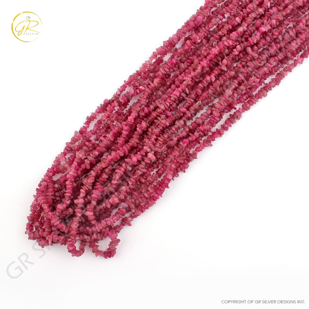 Top Quality Pink Tourmaline Uncut Gemstone 10 Strands Beads