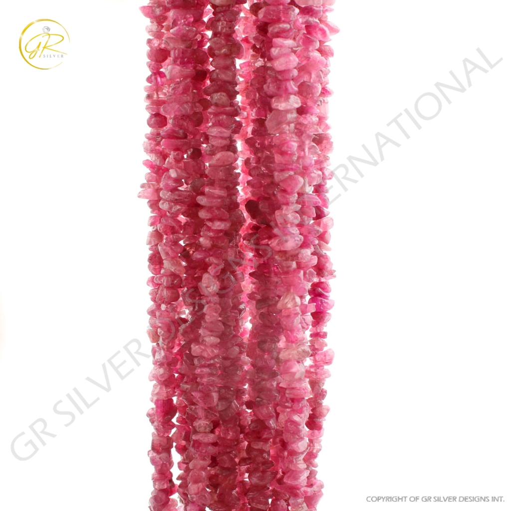 Top Quality Pink Tourmaline Uncut Gemstone 10 Strands Beads