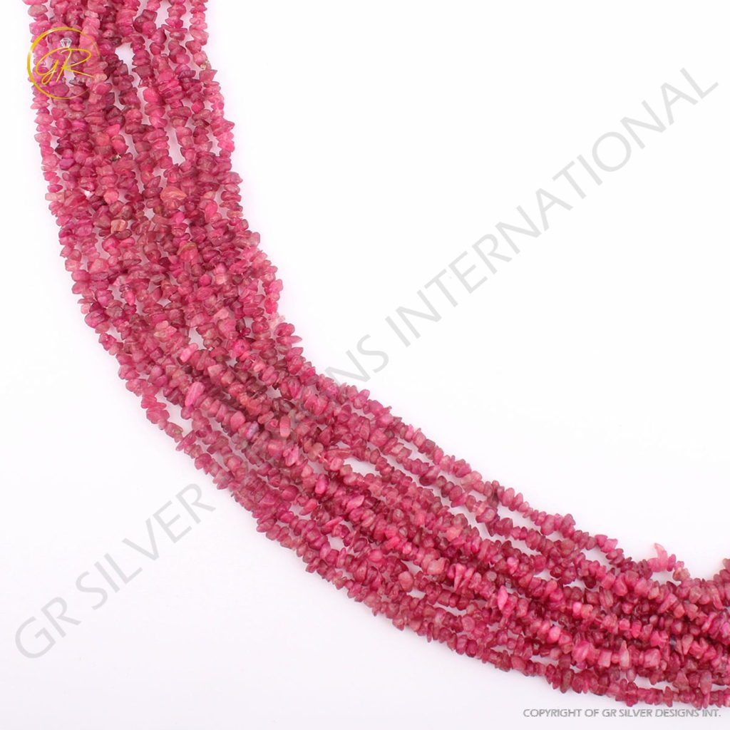 Top Quality Pink Tourmaline Uncut Gemstone 10 Strands Beads