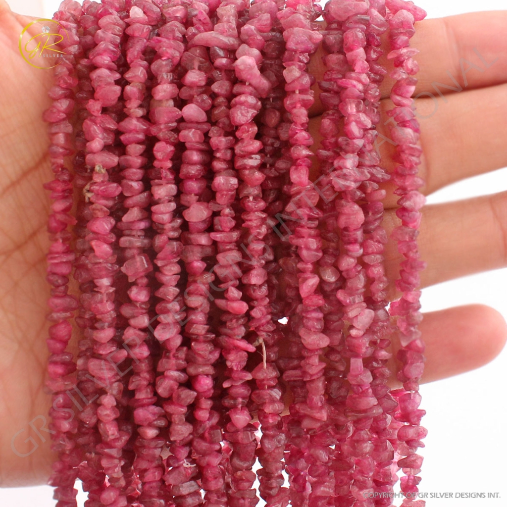 Top Quality Pink Tourmaline Uncut Gemstone 10 Strands Beads