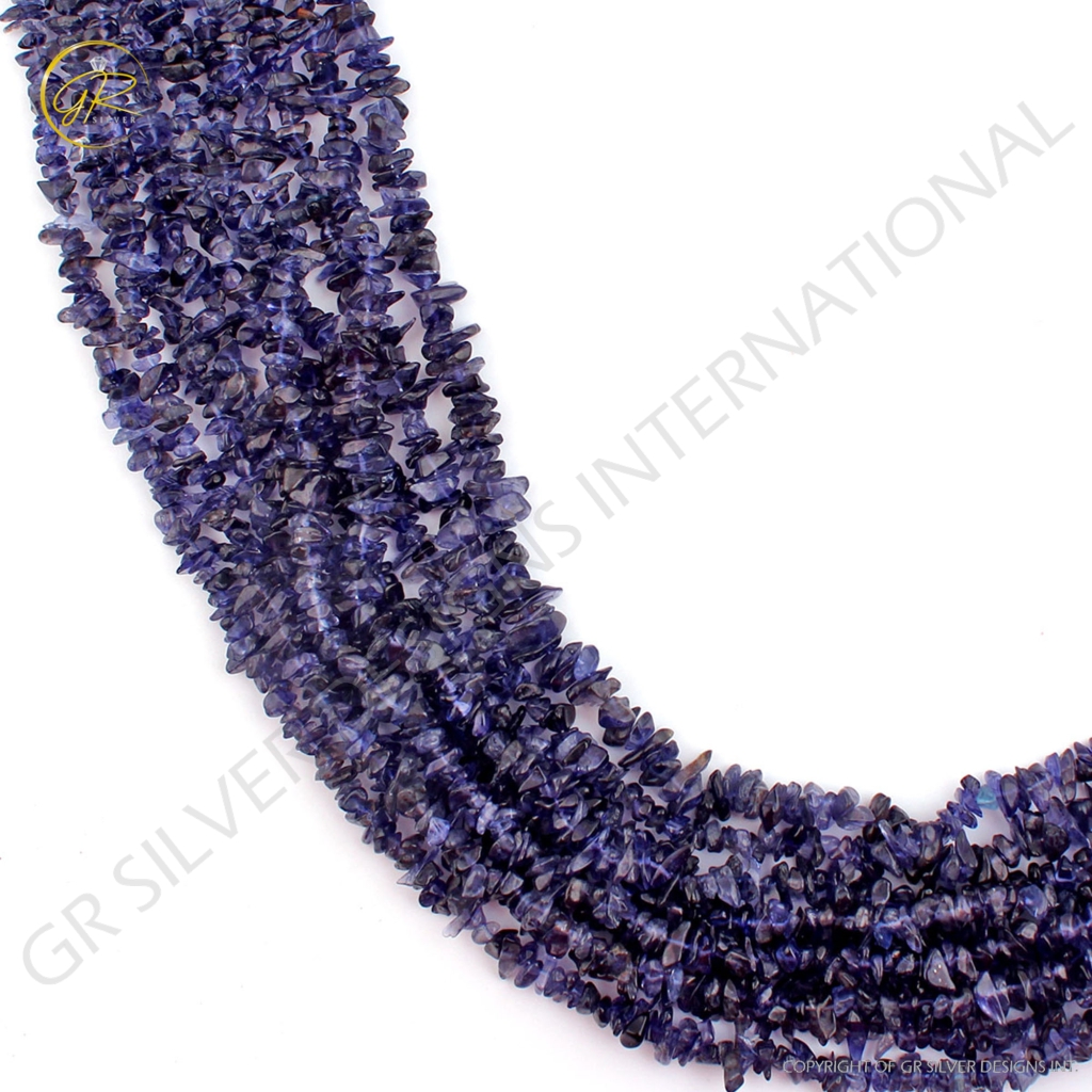 Natural Iolite Gemstone Mix Size Uncut Handmade Beads 9 Strands