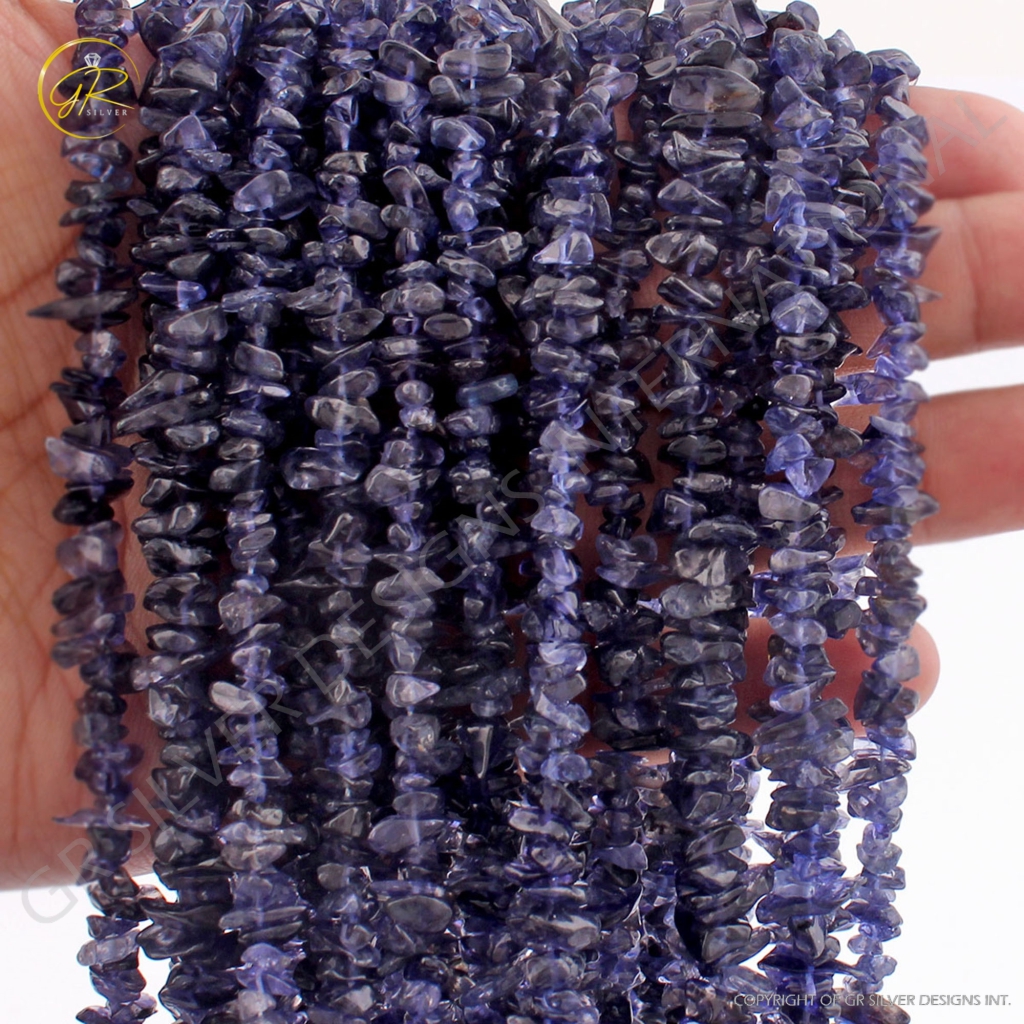 Natural Iolite Gemstone Mix Size Uncut Handmade Beads 9 Strands