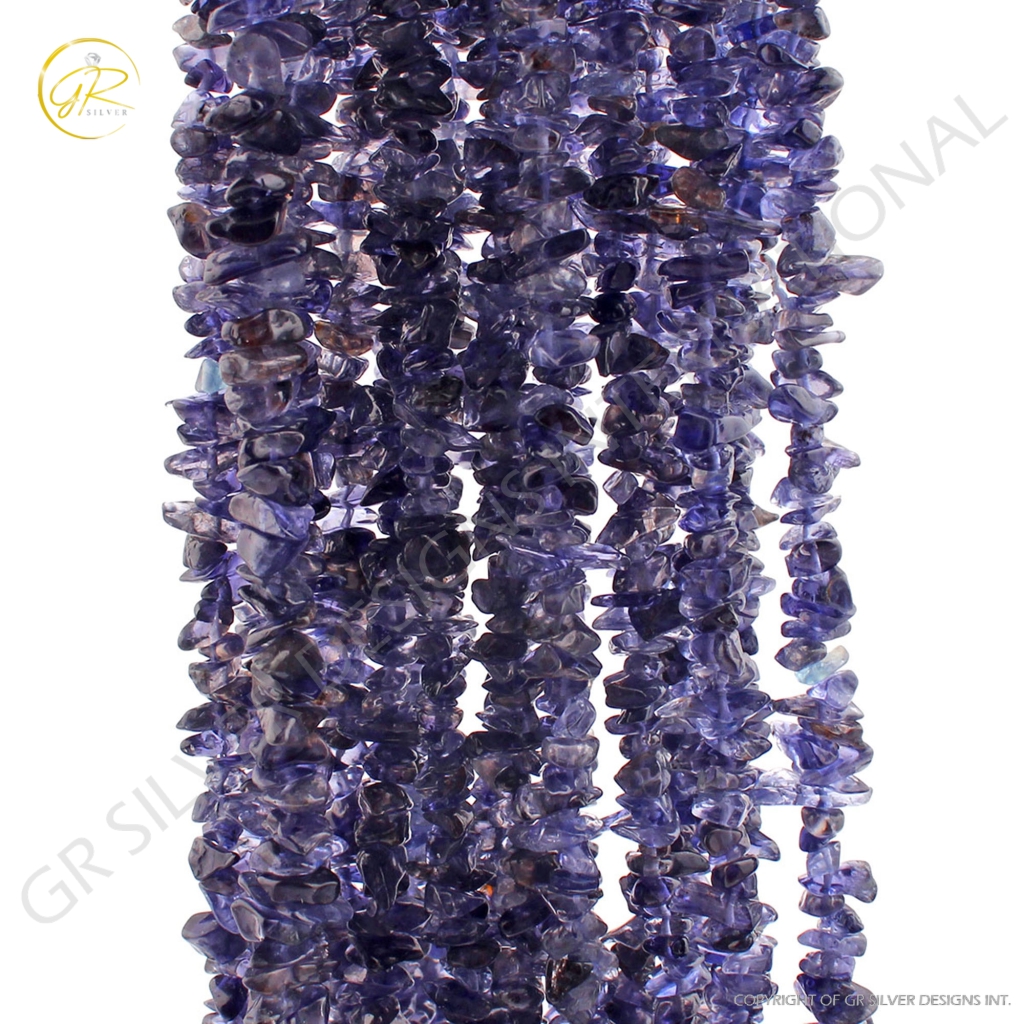 Natural Iolite Gemstone Mix Size Uncut Handmade Beads 9 Strands