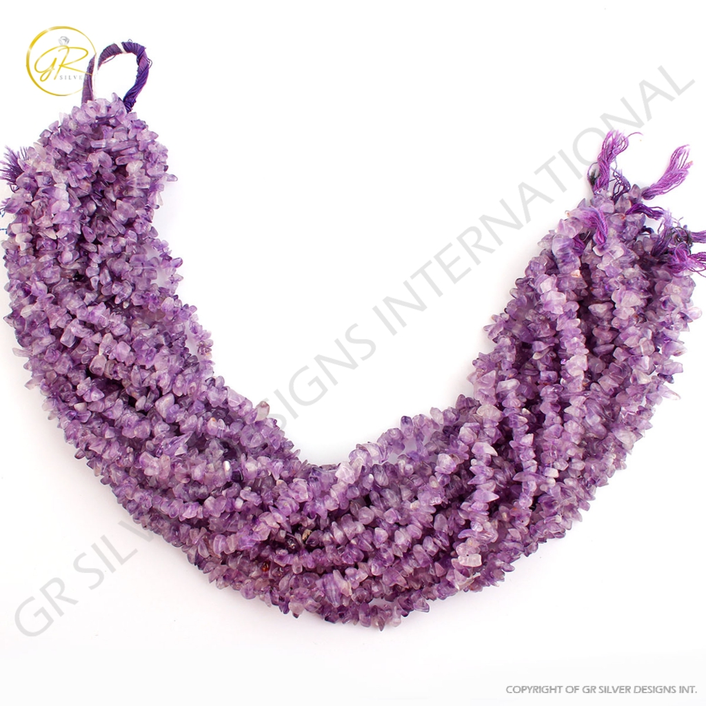 High Quality Amethyst Uncut Smooth Gemstone Beads 19 Strands