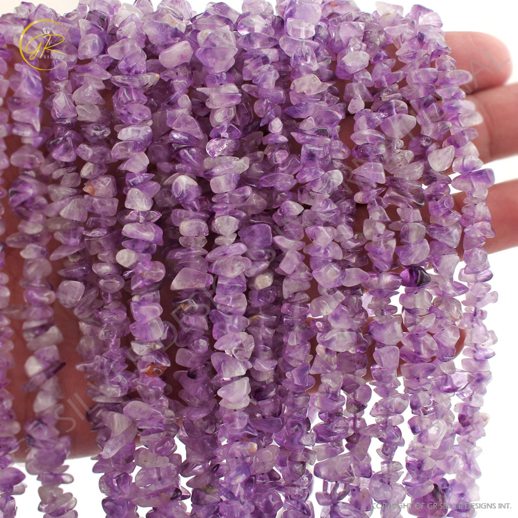 High Quality Amethyst Uncut Smooth Gemstone Beads 19 Strands