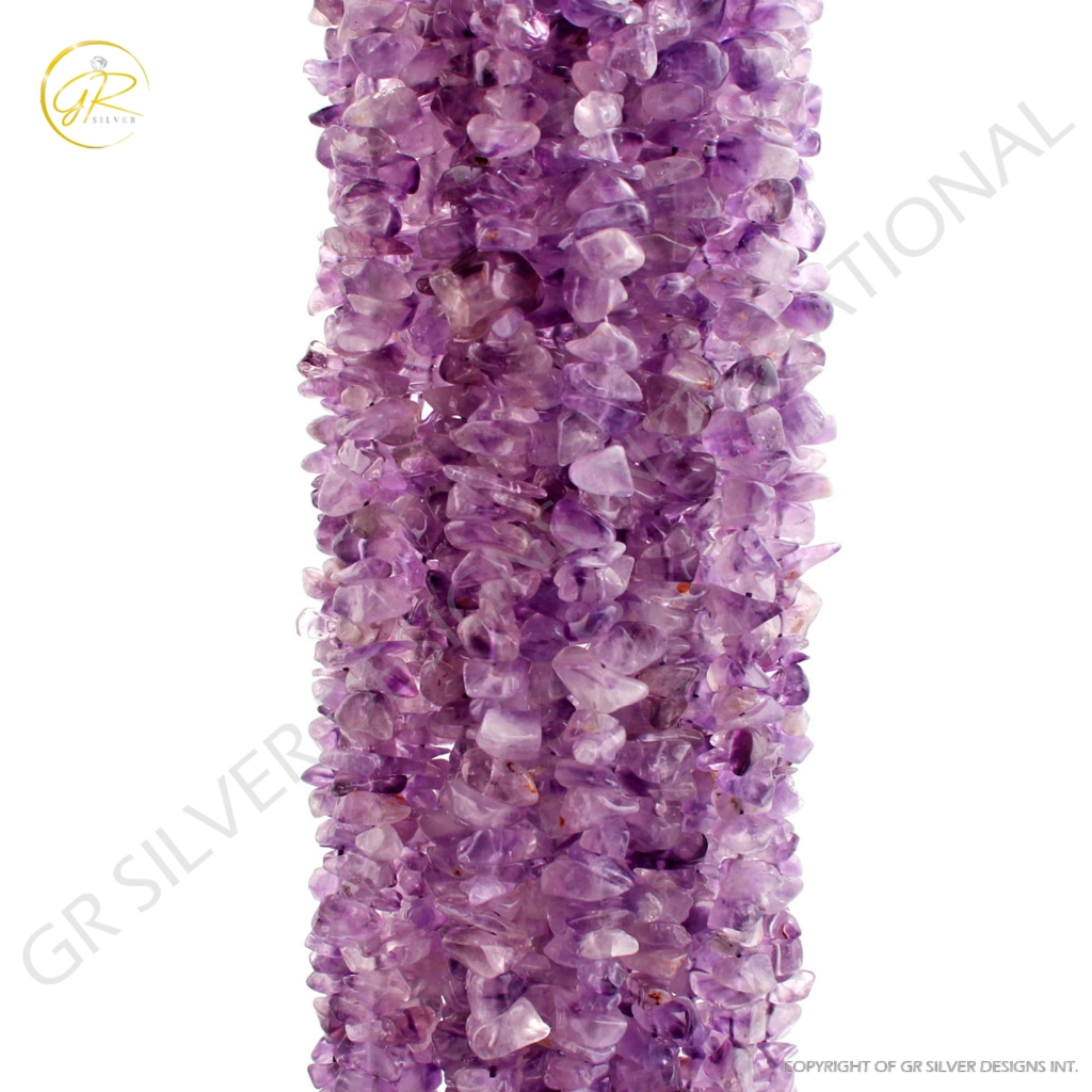 High Quality Amethyst Uncut Smooth Gemstone Beads 19 Strands