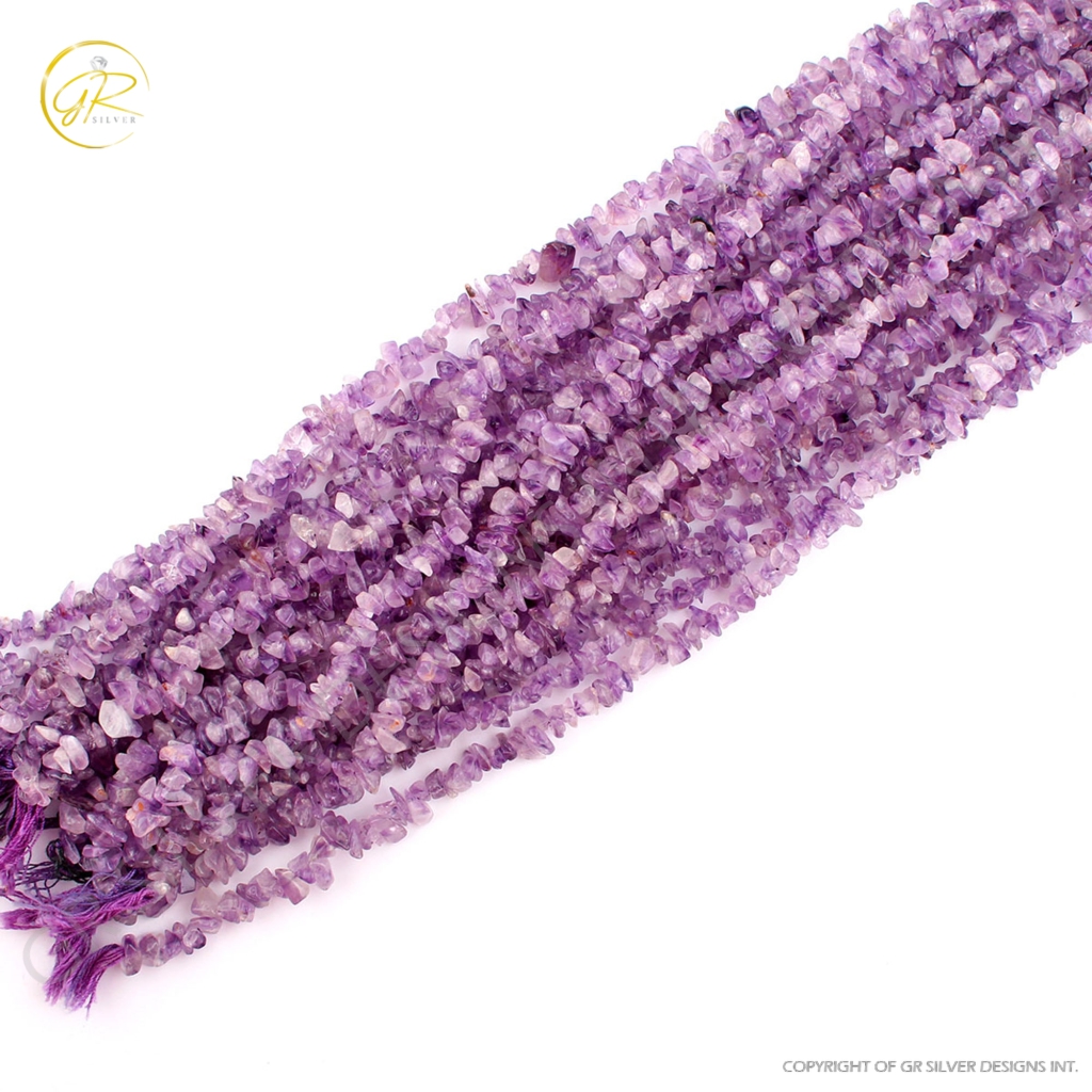 High Quality Amethyst Uncut Smooth Gemstone Beads 19 Strands