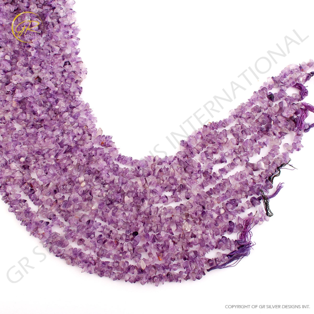 High Quality Amethyst Uncut Smooth Gemstone Beads 19 Strands