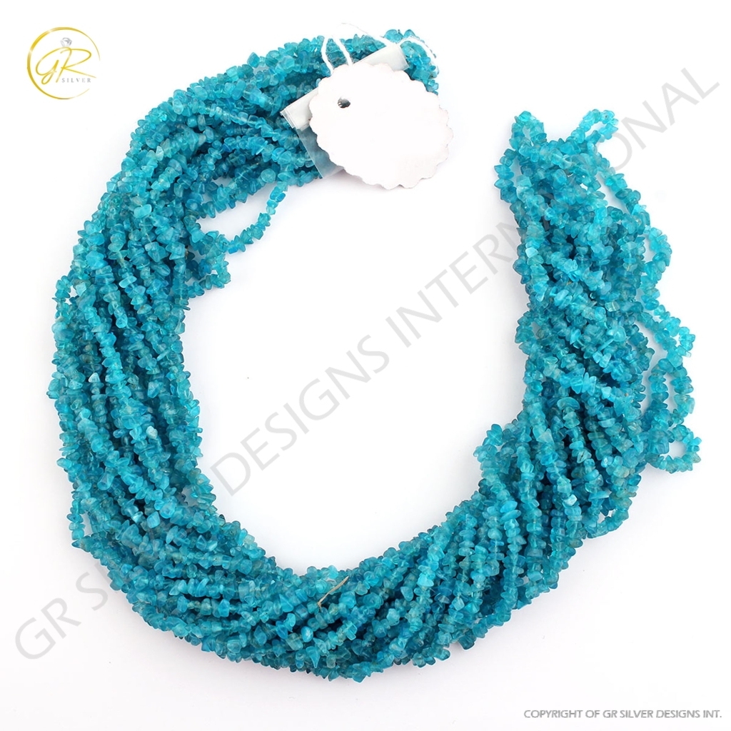 Neon Apatite Uncut Mix Size Gemstone Beads 10 Strands 30"