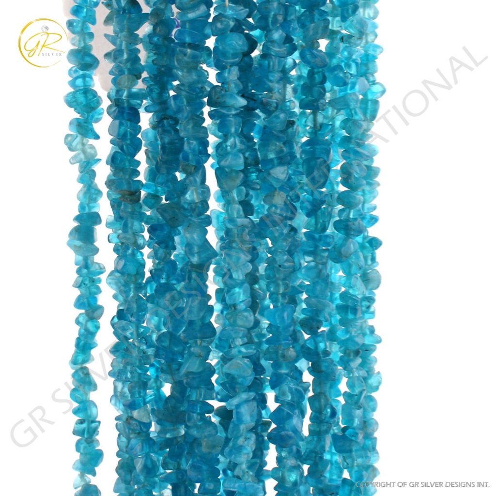 Neon Apatite Uncut Mix Size Gemstone Beads 10 Strands 30"