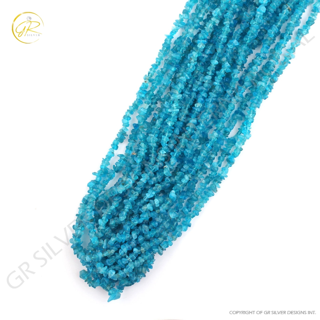 Neon Apatite Uncut Mix Size Gemstone Beads 10 Strands 30"