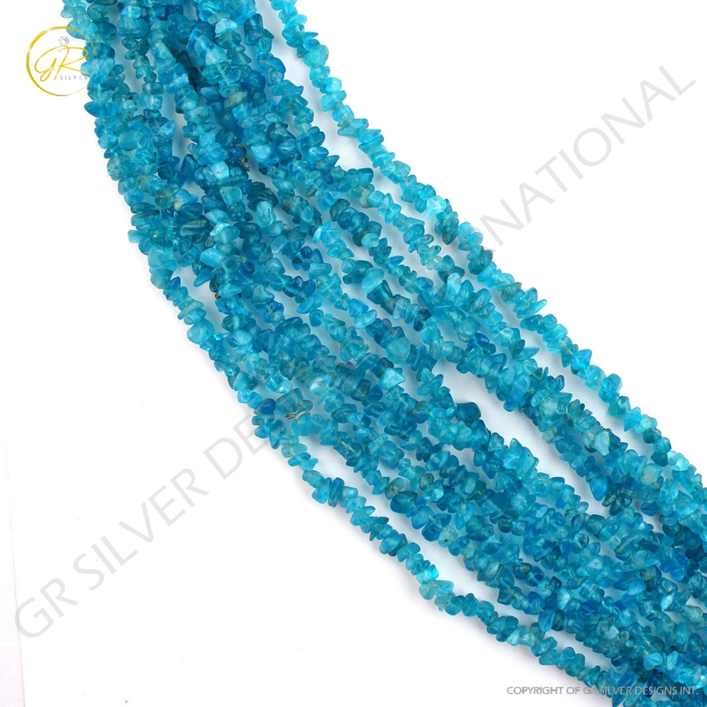 Neon Apatite Uncut Mix Size Gemstone Beads 10 Strands 30"